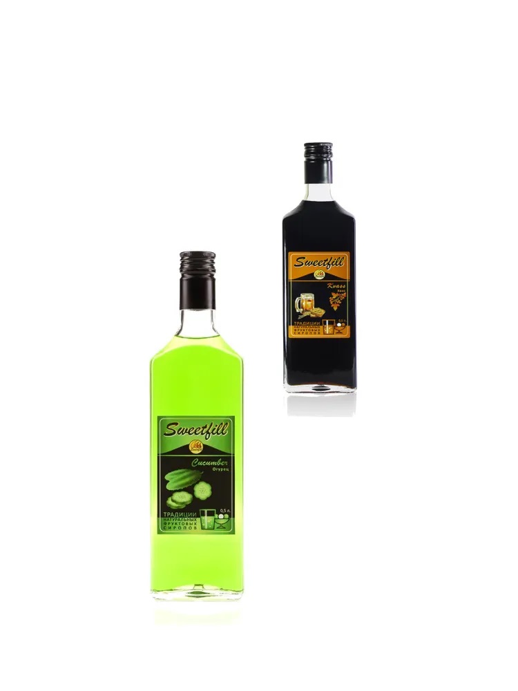 

Комплект сиропов Sweetfill Квас и Огурец, 2 шт по 0,5 л