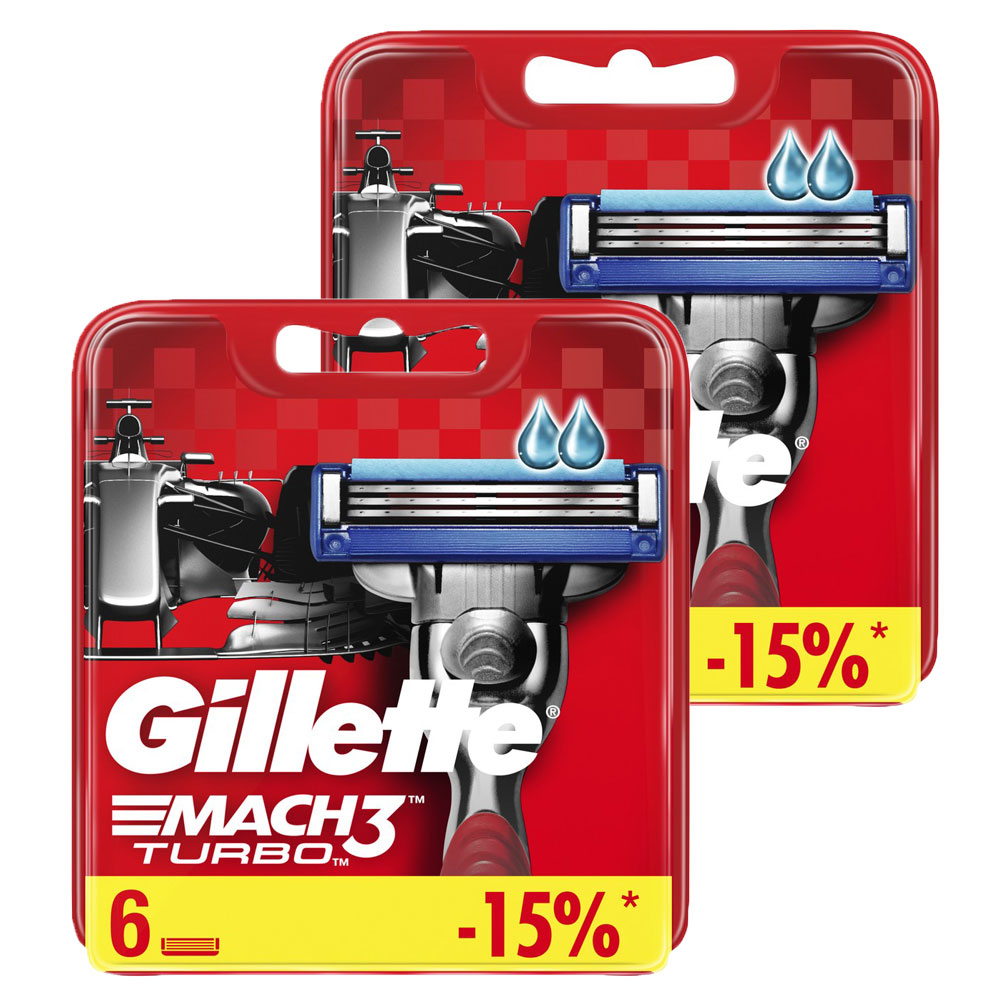 

Годовой запас сменных кассет для бритья Gillette Mach3 Turbo, 6+6 (12 шт)