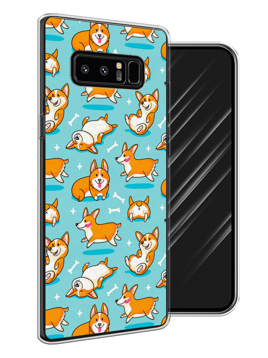 

Чехол Awog на Samsung Galaxy Note 8 "Веселые корги", Коричневый, 25250-2