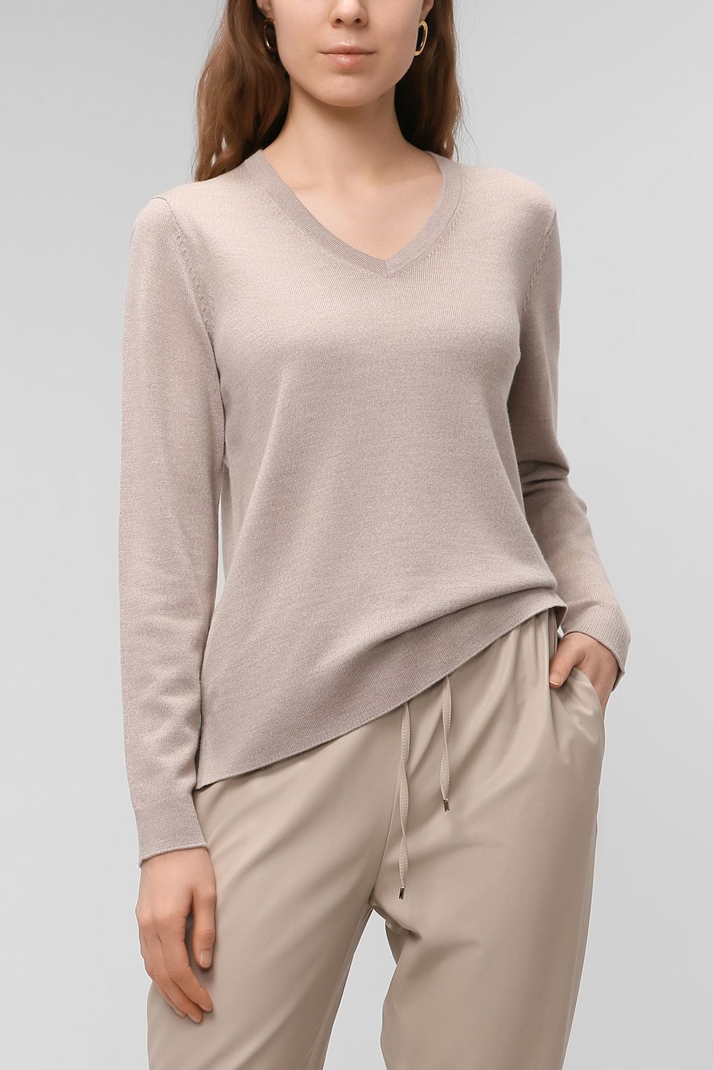 

Пуловер женский Essentials by Stockmann 2108 ALEXANDRA бежевый XS, 2108 ALEXANDRA