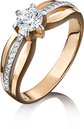 

Кольцо из красного золота р. 18,5 PLATINA jewelry 01-3054-00-501-1110-38, фианит, 01-3054-00-501-1110-38