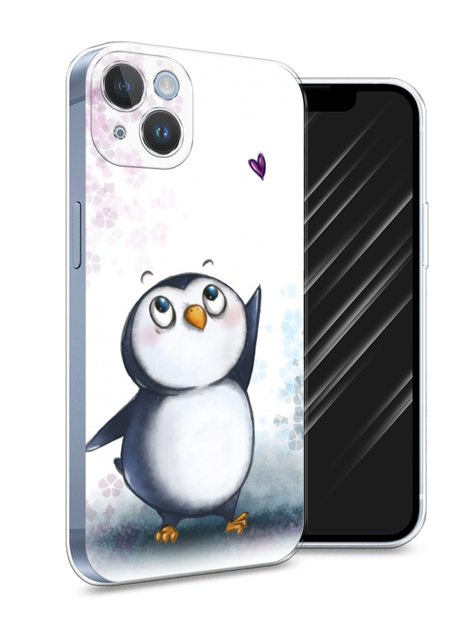

Чехол Awog на Apple iPhone 14 Plus / Айфон 14 Плюс "Пингвин и сердечко", Разноцветный, 15350-1
