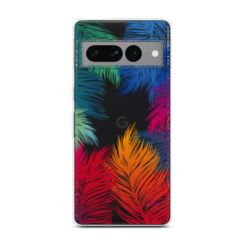 

Чехол Awog на Google Pixel 7 Pro "Рамка из перьев", Разноцветный