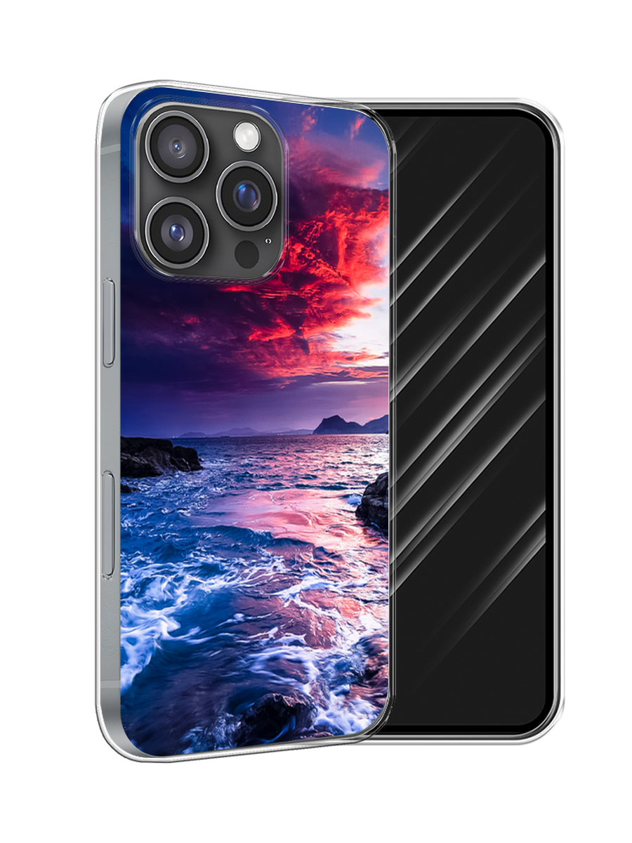 

Чехол Awog на Apple iPhone 16 Pro "Волны 1", Розовый;синий, 16250-1