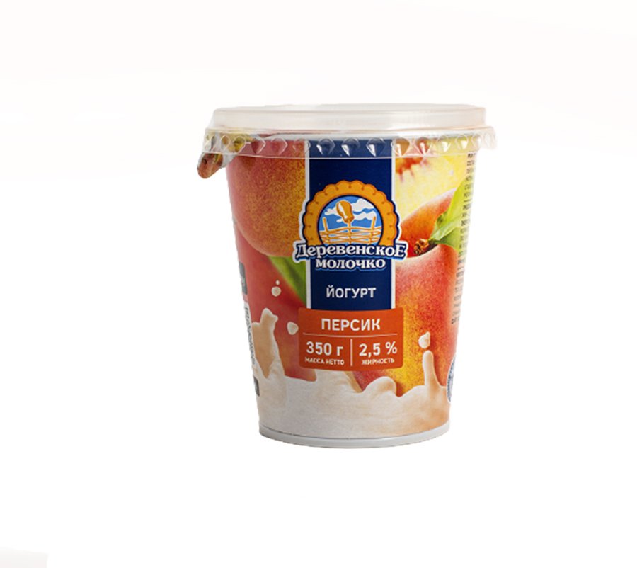 

Йогурт Деревенское молочко персик, 2,5%, 350 г