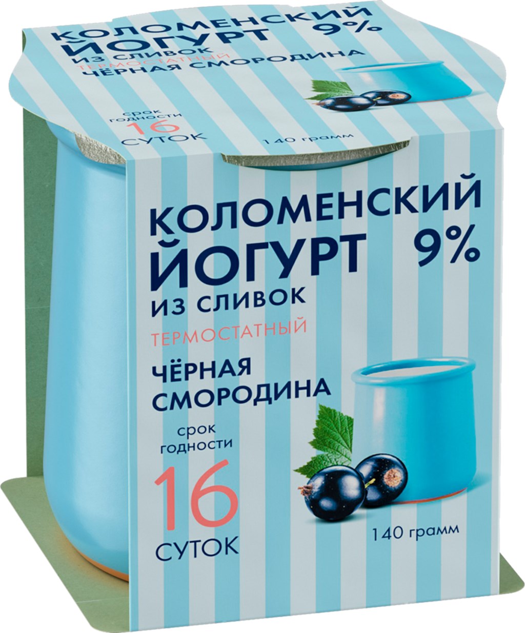 

Йогурт Коломенский из сливок, черная смородина, 9%, 140 г