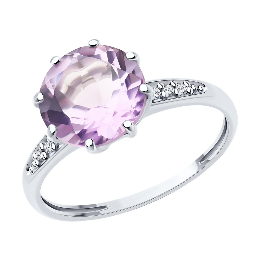 

Кольцо из серебра р. 19 Diamant 94-310-02040-2, фианит\аметист, 94-310-02040-2