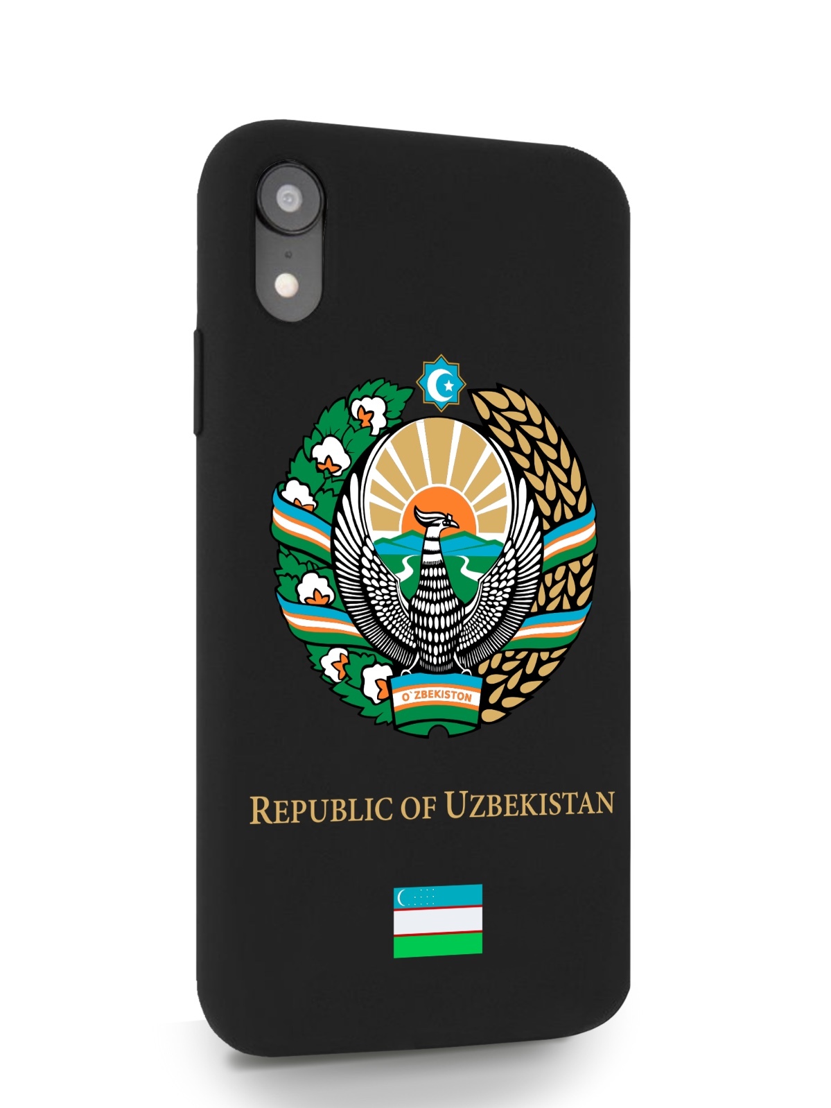 

Черный SignumCase для iPhone XR Герб Узбекистана черный, iPhone XR Герб Узбекистана