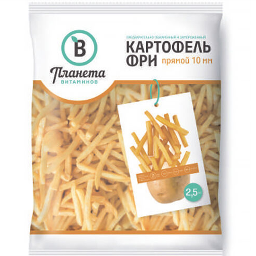 

Картофель фри прямой Планета Витаминов 10 мм, 2,5 кг