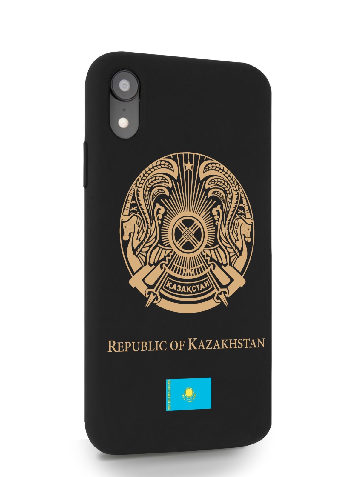 

Черный SignumCase для iPhone XR Золотой Герб Казахстана черный, iPhone XR Золотой Герб Казахстана