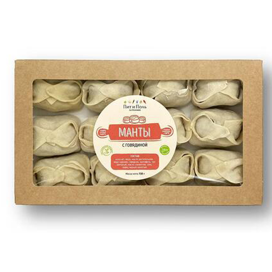

Манты Пит и Поль с говядиной, халяль, 720 г