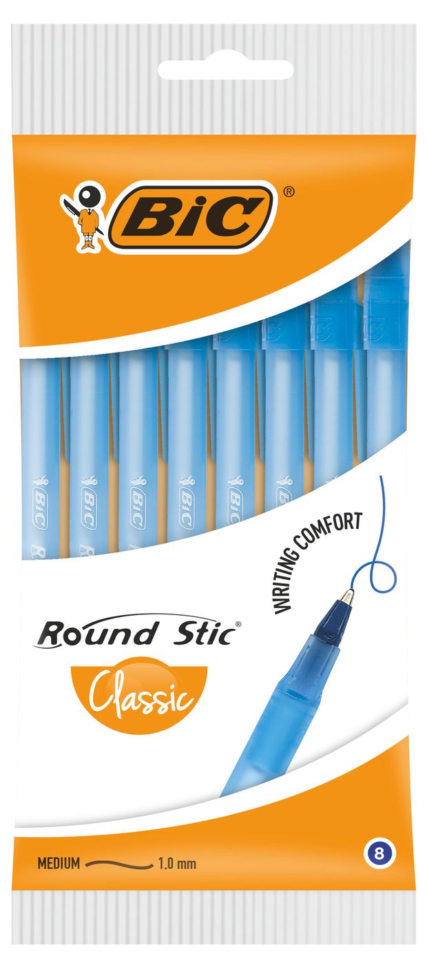 

Ручка шариковая BIC Round Stic 8шт Cиний 928497
