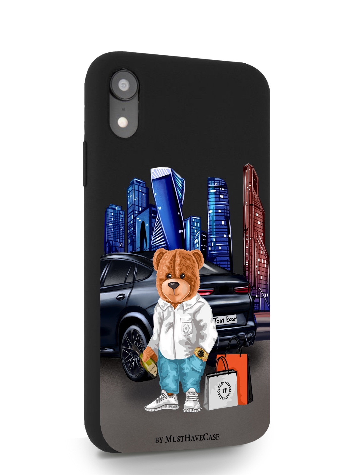 

Черный MustHaveCase для iPhone XR Тони Москва Сити черный, iPhone XR Тони Москва Сити