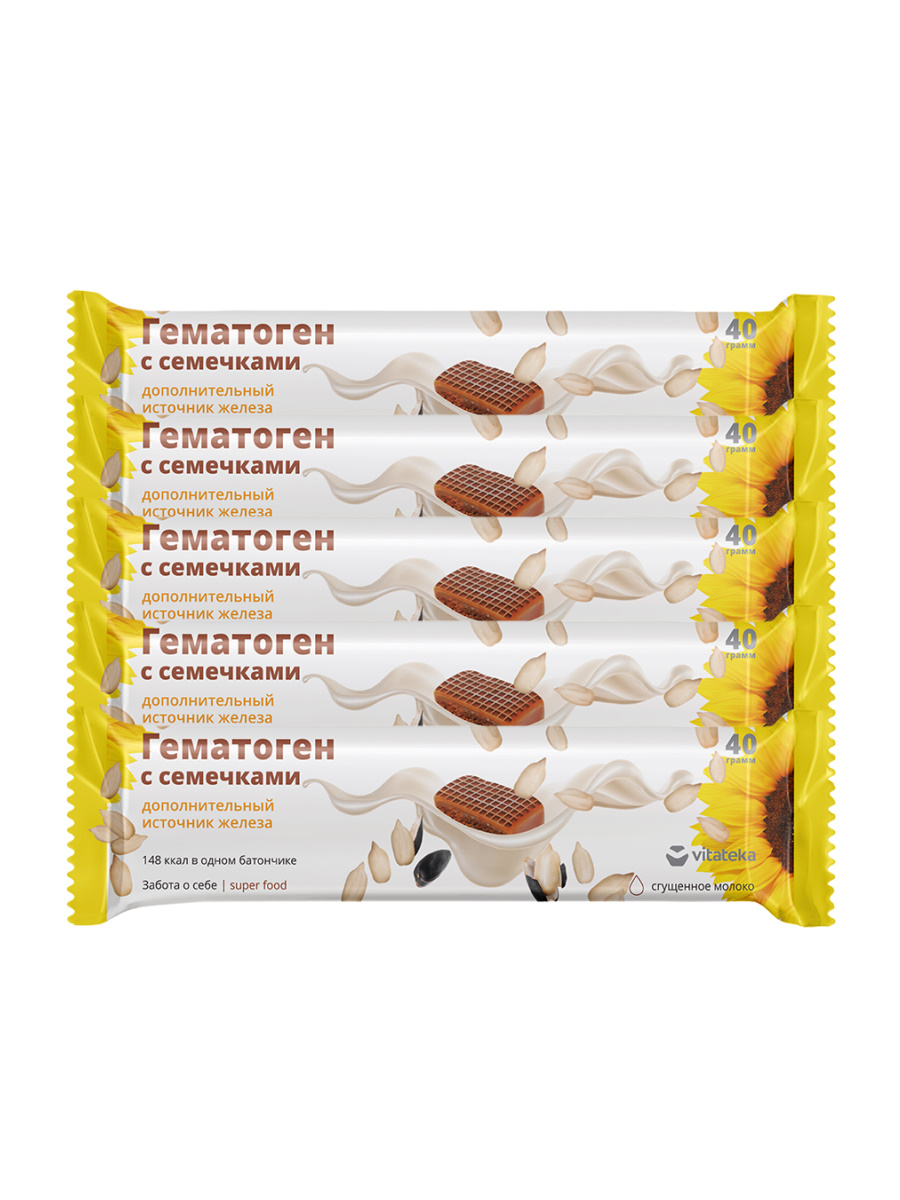 

Гематоген Vitateka с семечками 40 г 5 шт.