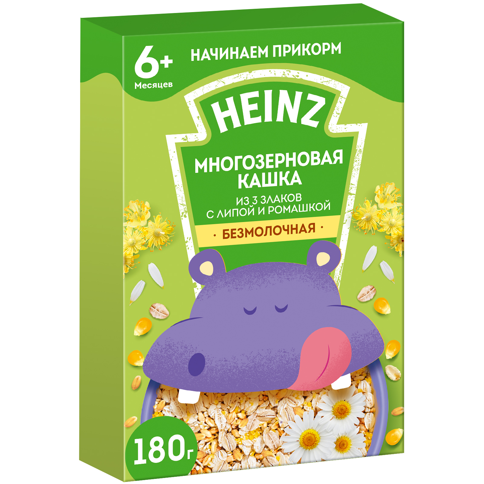

Каша безмолочная Heinz Многозерновая 3 злака с липой и ромашкой с 6 мес. 200 г, 15 шт., Многозерновая 3 злака с липой и ромашкой