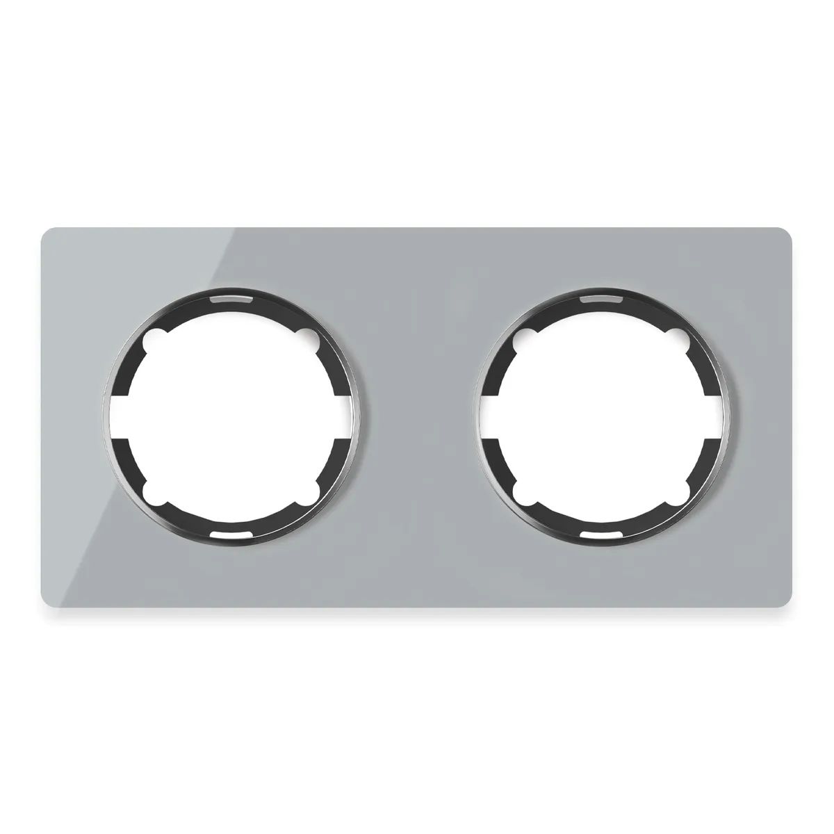 Рамка OneKeyElectro Garda (для серии Florence) 2 поста, горизонтальная, цвет серый стеклянная двухпостовая рамка cgss