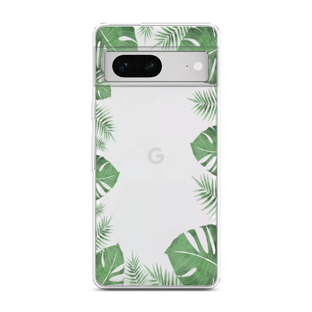 

Чехол Awog на Google Pixel 7 "Листья папоротника рамка", Зеленый;прозрачный