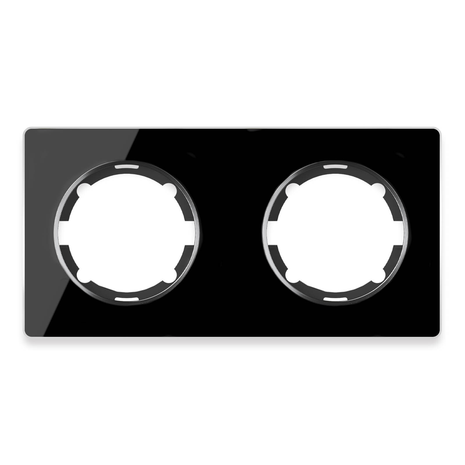 Рамка OneKeyElectro Garda (для серии Florence) 2 поста, горизонтальная, цвет чёрный стеклянная двухпостовая рамка cgss