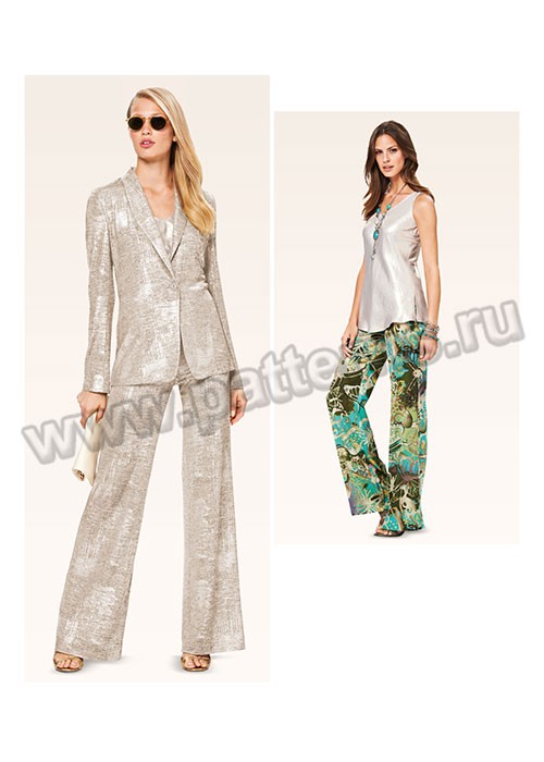 

Выкройка Burda №6774 — Костюм: Топ, Брюки, Жакет