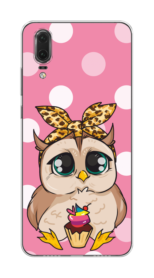 

Чехол на Huawei P20 "Милая совушка на розовом", Розовый;бежевый;коричневый, 64350-1