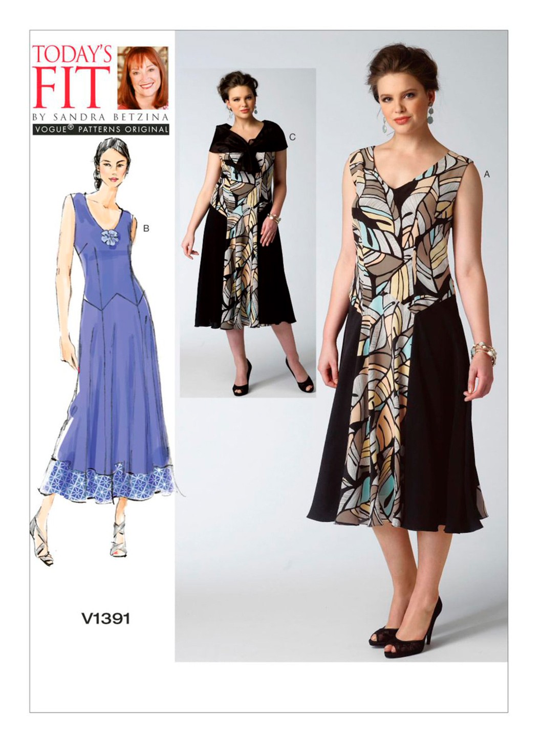 

Выкройка Vogue №1391 — Платье с накидкой от Today's Fit by Sandra Betzina