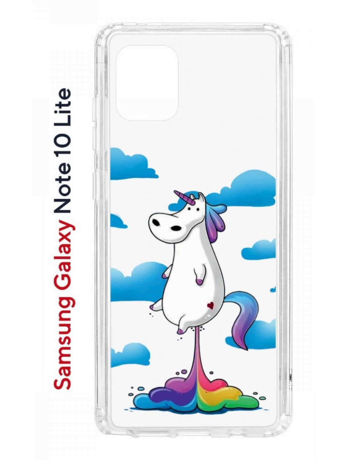 фото Чехол на samsung galaxy note 10 lite kruche print flying unicorn противоударный бампер кruче