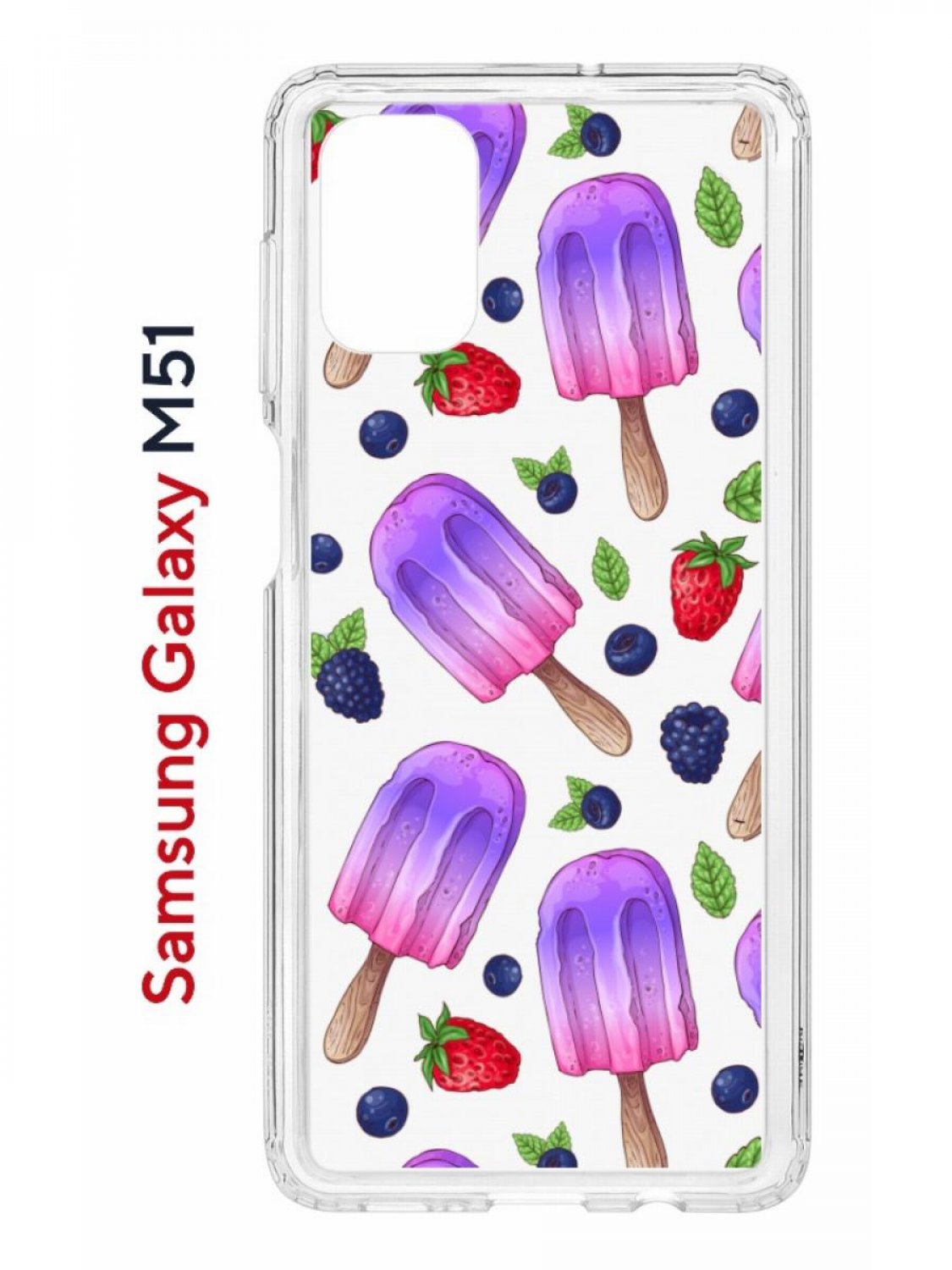 Чехол на Samsung M51 Kruche Print Ice Cream,противоударный бампер,с защитой камеры