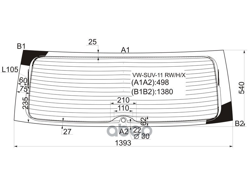 

Стекло Заднее С Обогревом Volkswagen Touareg 10-18 XYG арт. VW-SUV-11 RW/H/X