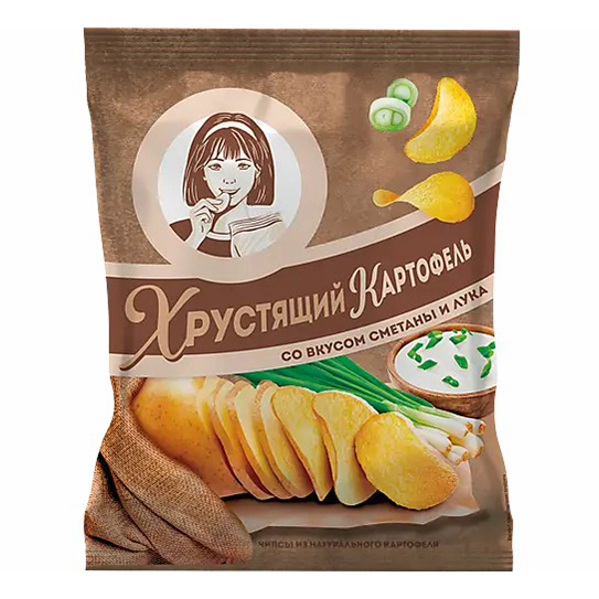 Чипсы картофельные Хрустящий картофель Сметана и лук 160 г