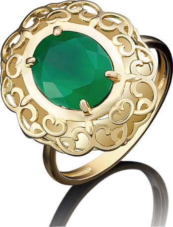 

Кольцо из желтого золота р. , PLATINA jewelry 01-4814-00-274-1130-47, халцедон, 01-4814-00-274-1130-47