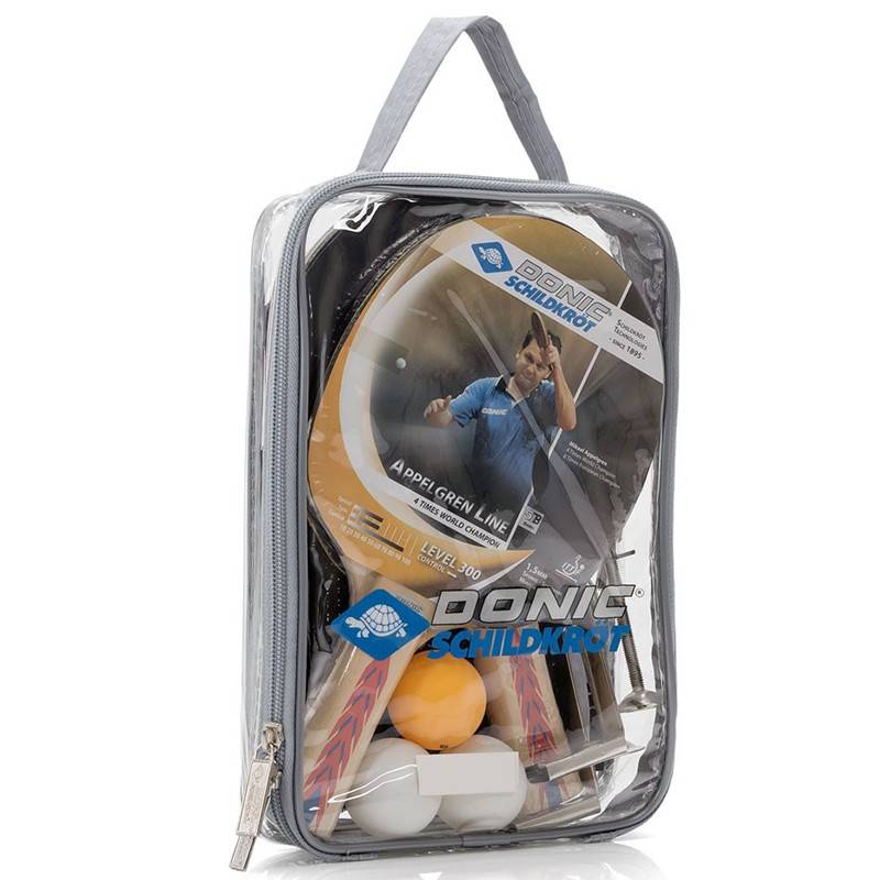 фото Набор для настольного тенниса donic carry bag 4 ракетки, 3 мяча, сетка, чехол