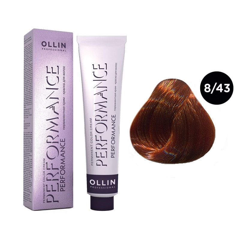 Краска для волос Ollin Professional 8/43 светло-русый медно-золотистый, 60 мл ollin megapolis интенсивный крем для волос на основе черного риса 250 мл