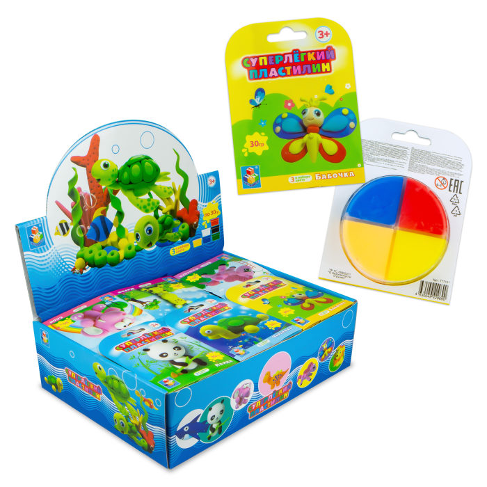 

Пластилин 1Toy Суперлегкий Животные Т17161D