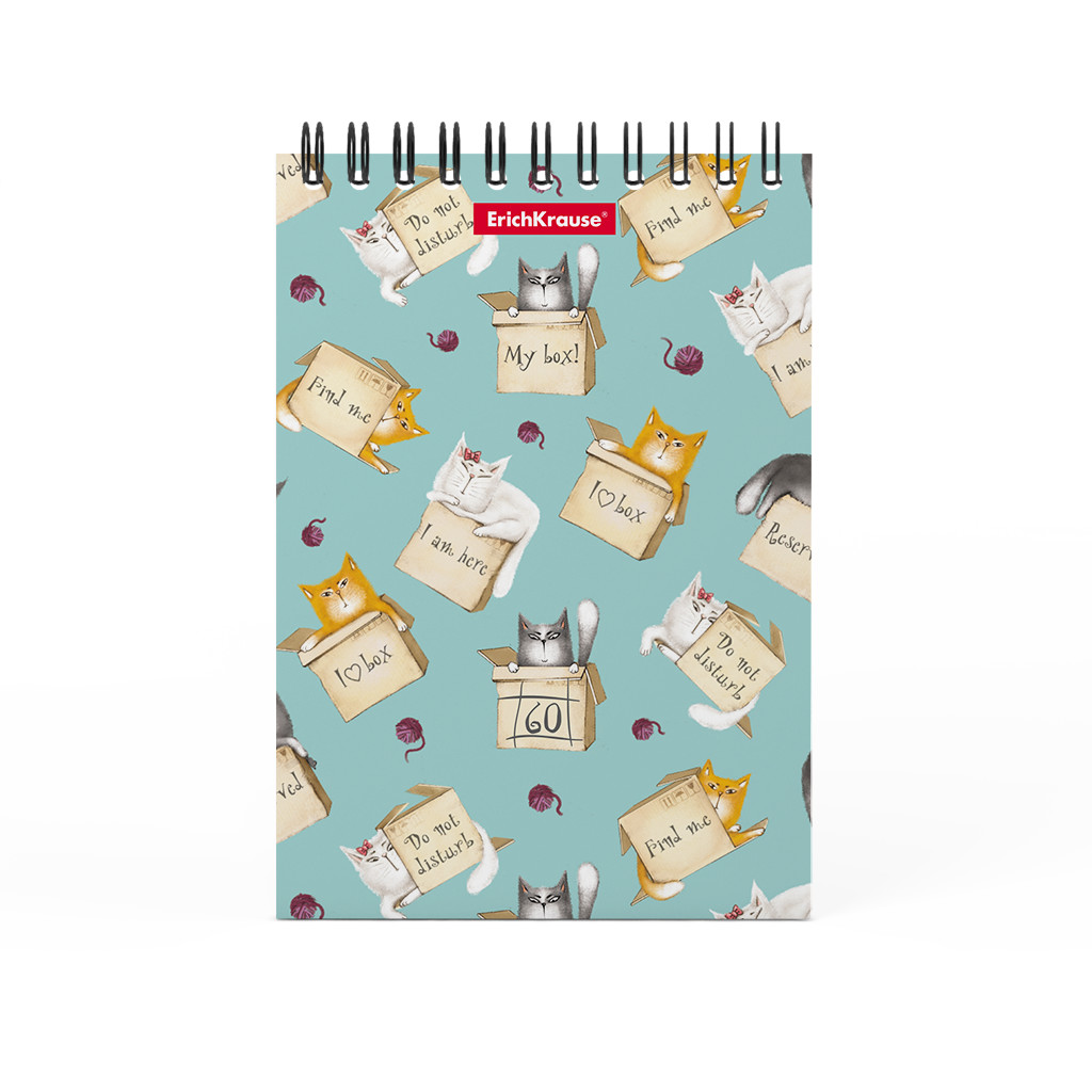 

Блокнот на спирали ErichKrause Cat & Box, А6, 60 листов, клетка