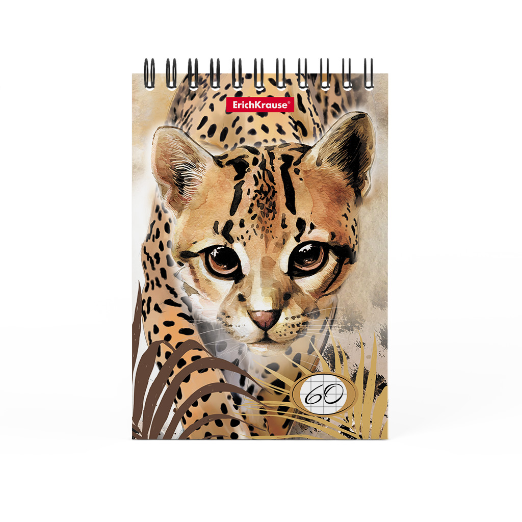 

Блокнот на спирали ErichKrause Wild Cat, А6, 60 листов, клетка