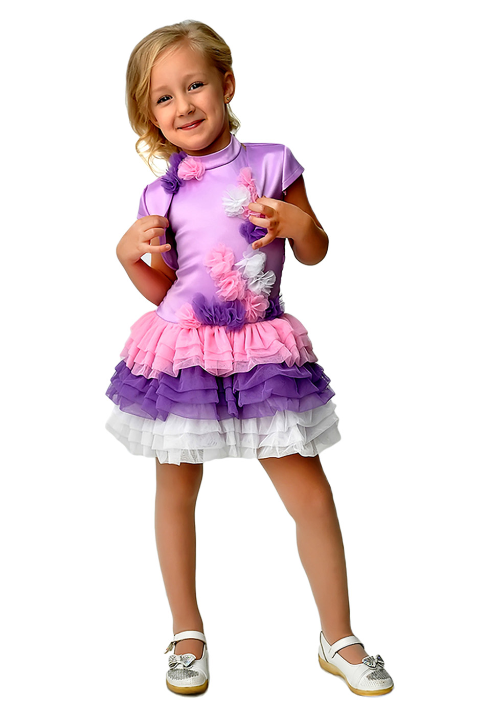 фото Платье с болеро ladetto, цв. фиолетовый, р-р 98