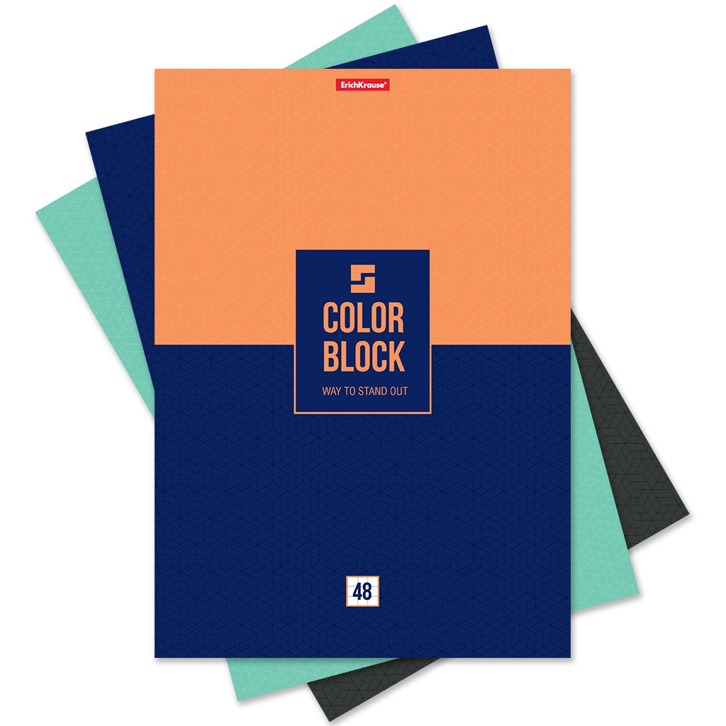 

Тетрадь общая ученическая ErichKrause Color Block, А4, 48 л, клетка, 1 шт.