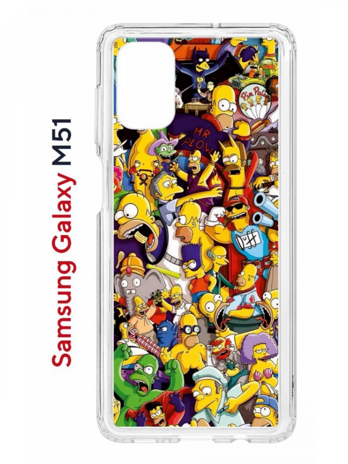 Чехол на Samsung M51 Kruche Print Симпсоны,противоударный бампер,с защитой камеры