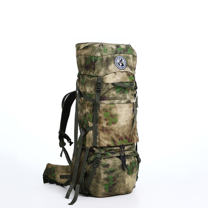Рюкзак Taif туристический, 100 л, отдел на шнурке, 2 наружных кармана зелёный камуфляж