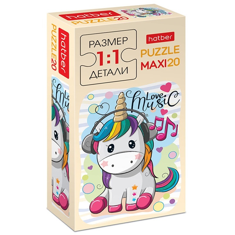 

Пазл MAXI Hatber I Love Music, 20 элементов, 165х230 мм, 20ПЗ5-19509-TN