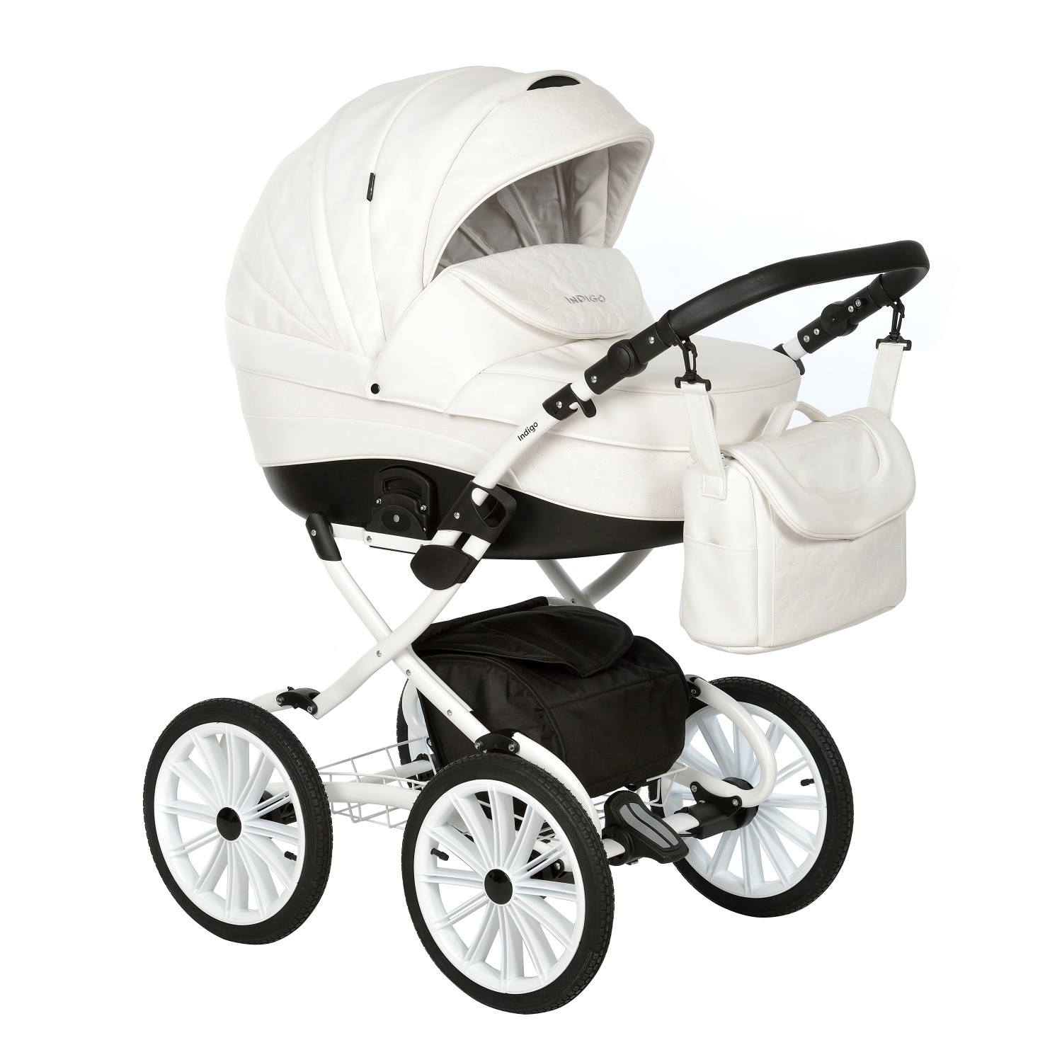 Коляска детская 2 в 1 Indigo Special Plus 14, 01 белая кожа прогулочная коляска joolz aer special edition