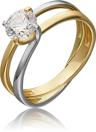 

Кольцо из золота с фианитом р. 19 PLATINA jewelry 01-5438-00-501-1121-38, 01-5438-00-501-1121-38