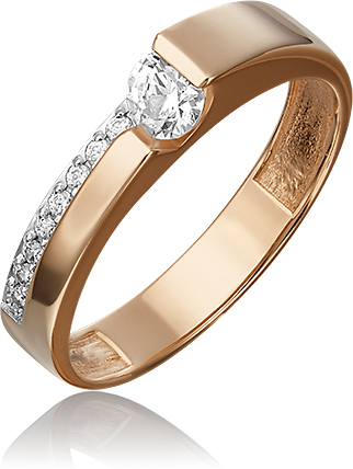 

Кольцо из красного золота с фианитом р. 17.5 PLATINA jewelry 01-5450-00-501-1110-38, 01-5450-00-501-1110-38