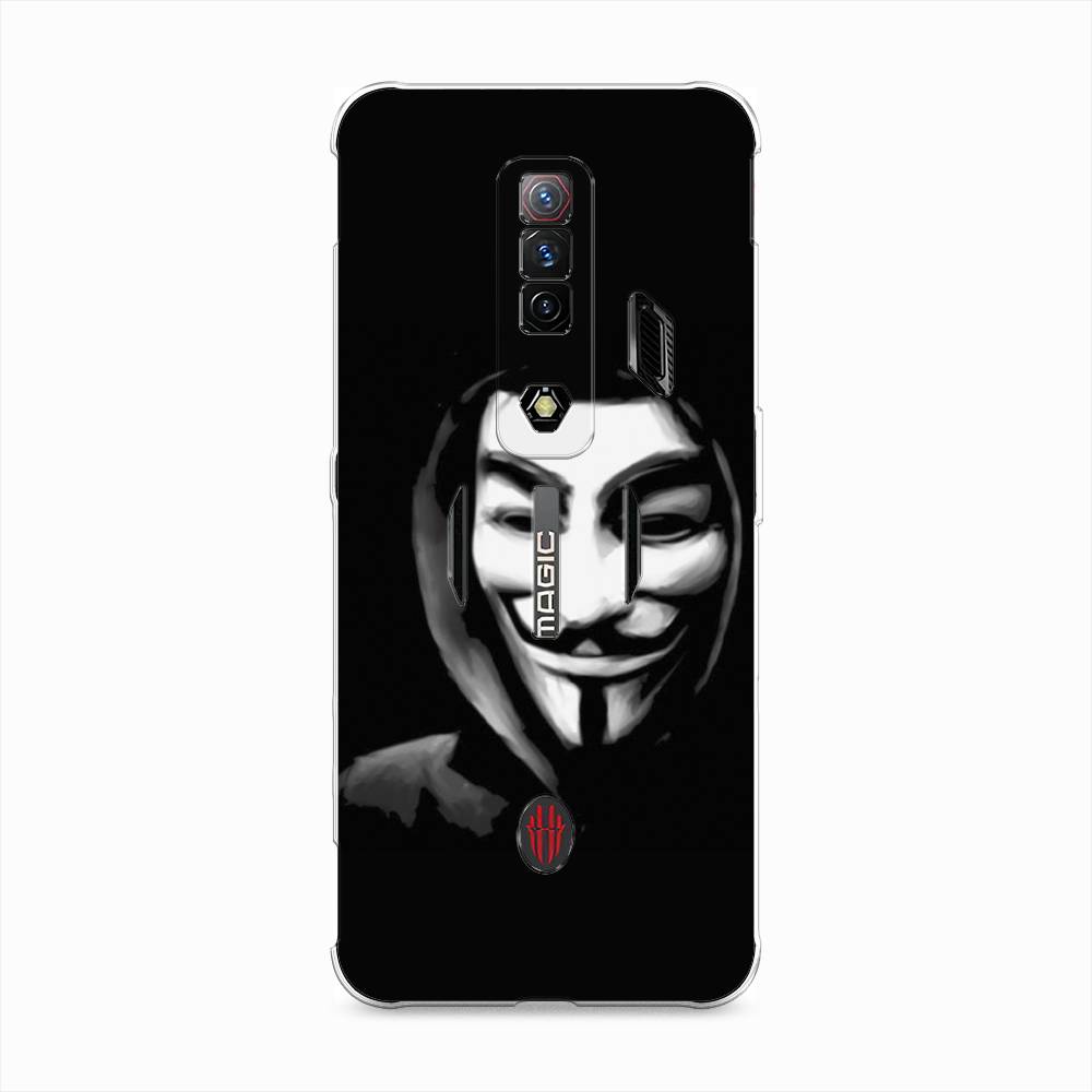 

Чехол Awog на ZTE Nubia Red Magic 7S / ЗТЕ Нубия Ред Мэджик 7С "Анонимус", Белый;черный, 136350-5
