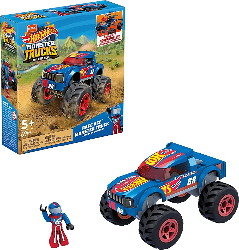 Конструктор Mattel Mega Race Ace Monster Truck монстр-трак Рейс синий HDJ93