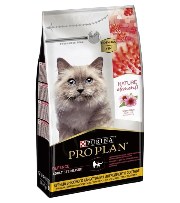 

Сухой корм для кошек Purina Pro Plan Sterilised, курица, 1,4 кг