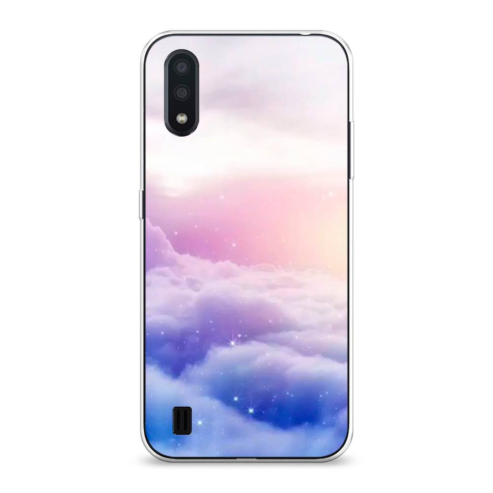 

Чехол на Samsung Galaxy A01 "Небеса", Голубой;белый;розовый, 29550-2