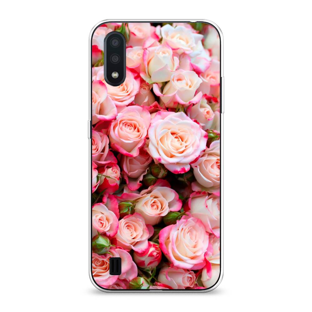 

Чехол для Samsung Galaxy A01 "Много роз", Розовый, 29550-2