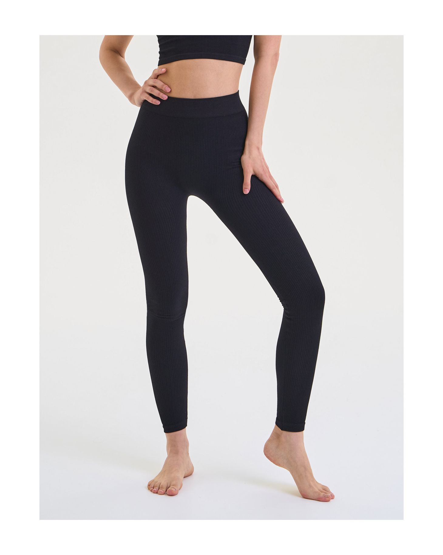 Спортивные леггинсы женские Mademoiselle 9700 Legging Rib черные S/M