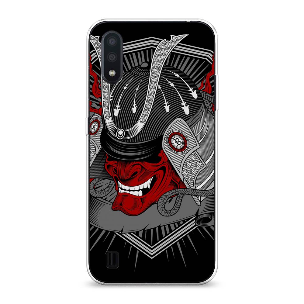 

Чехол для Samsung Galaxy A01 "Красная маска самурая", Белый;красный;черный, 29550-4